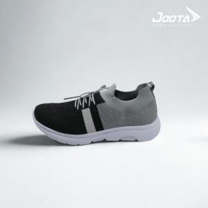 Sprintor Black & Grey Men's Slip-On Shoes with Red Stripe for Sporty and Stylish Everyday Wear